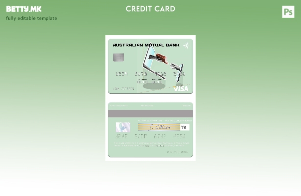 Модерен стил Шаблон за виза за картичка на Австралија Австралиска заедничка банк